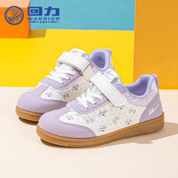 Sapatos de rapariga Warrior Bow, sapatos de estudante com blocos de cor, velcro versátil, sapatos de treino moral, sapatos casuais para exterior