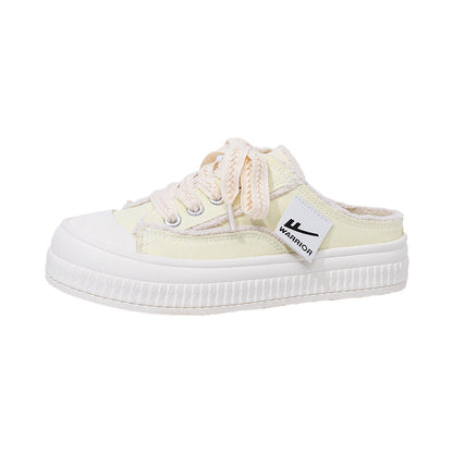 Sapatos de sola grossa ao estilo Warrior Chanel, roupa exterior fechada, sapatos de mendigo, novas chinelas de pele para primavera/outono 2025, sapatos femininos por grosso