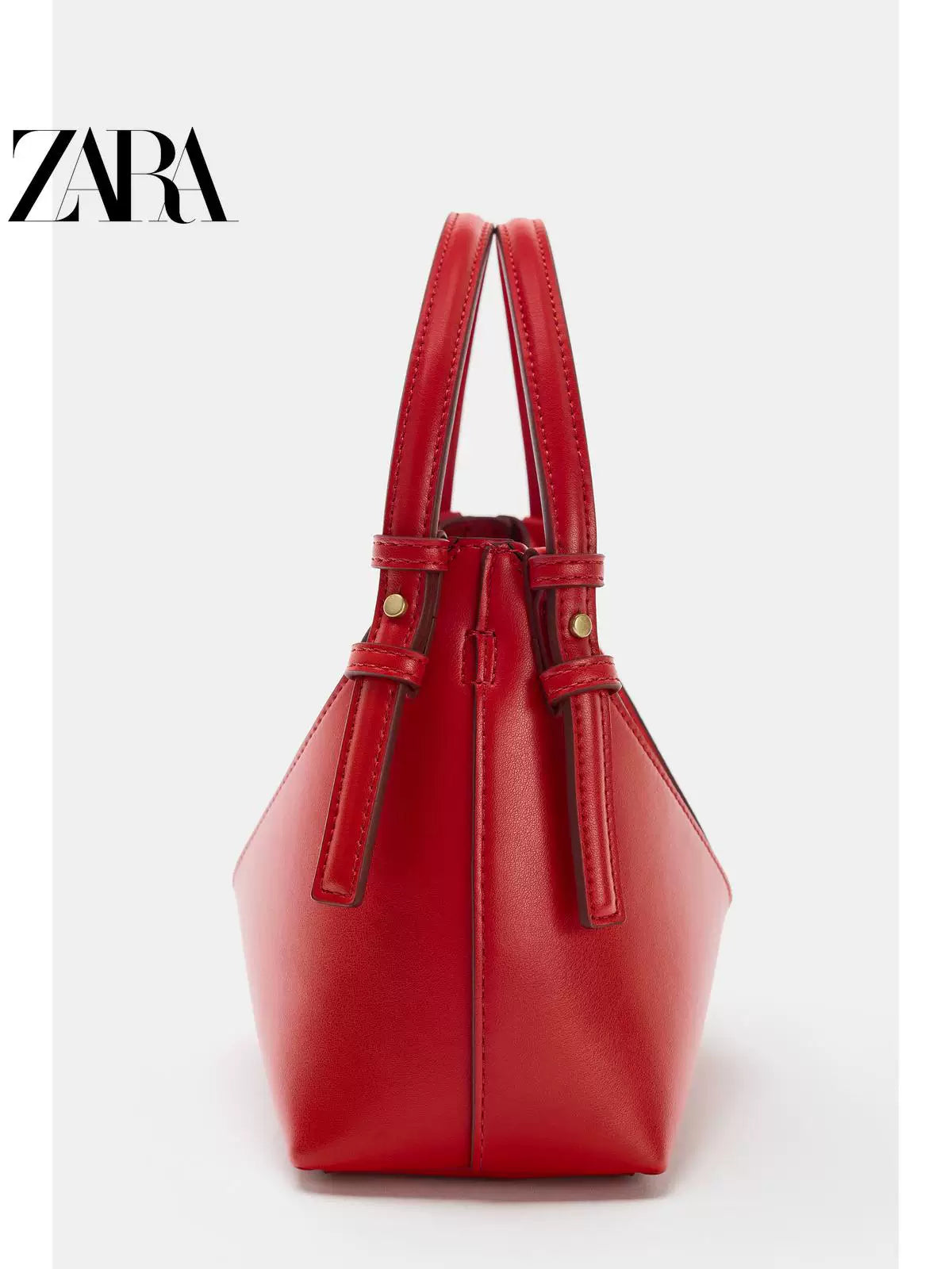 Bolsa feminina ZARA 2026 Verão, nova coleção com detalhes em costura, mini bolsa de mão com cordão/bolsa transversal 6092810 600