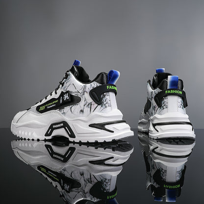 Sapatos Masculinos de Outono 2024 Novos Sapatos de Pai de Cano Alto, Tendência Juvenil Sapatilhas Casuais Casuais para Corrida Masculina, Sapatilhas Desportivas Versáteis