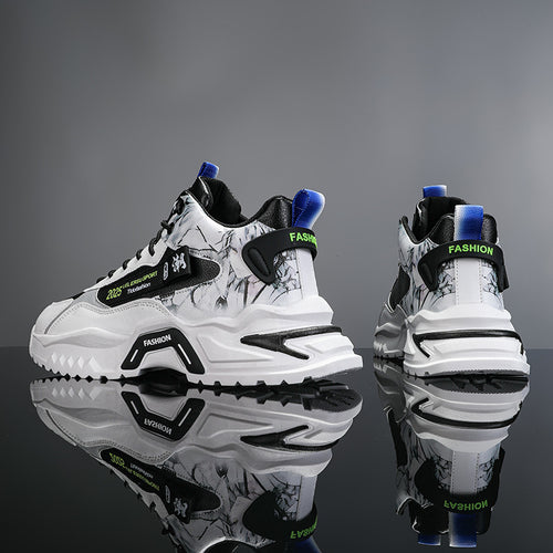 Sapatos Masculinos de Outono 2024 Novos Sapatos de Pai de Cano Alto, Tendência Juvenil Sapatilhas Casuais Casuais para Corrida Masculina, Sapatilhas Desportivas Versáteis