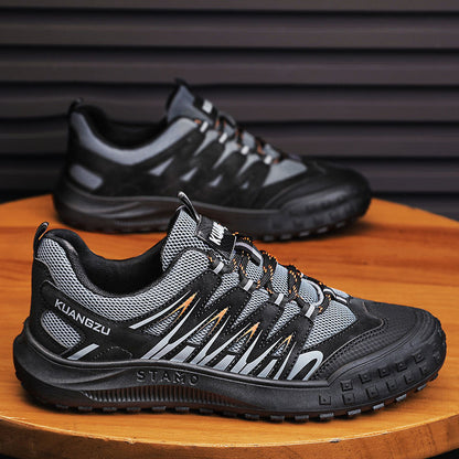 Sapatos masculinos de verão, novos sapatos de proteção de trabalho fechados e respiráveis, sapatos de trabalho desportivos casuais na moda, versáteis, antiderrapantes e resistentes ao desgaste masculino
