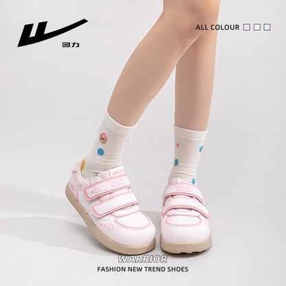 Sapatos de treino Warrior Velcro Virgo para mulheres, sapatos casuais casuais planos e fofos, sapatos preguiçosos estilo bloco de cor feminino