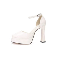 Novos Mary Jane Ultra Salto Alto 2025 Sapatos de Casamento Pretos Elegantes Plataforma Impermeável Barbie Saltos Robustos Petite CM
