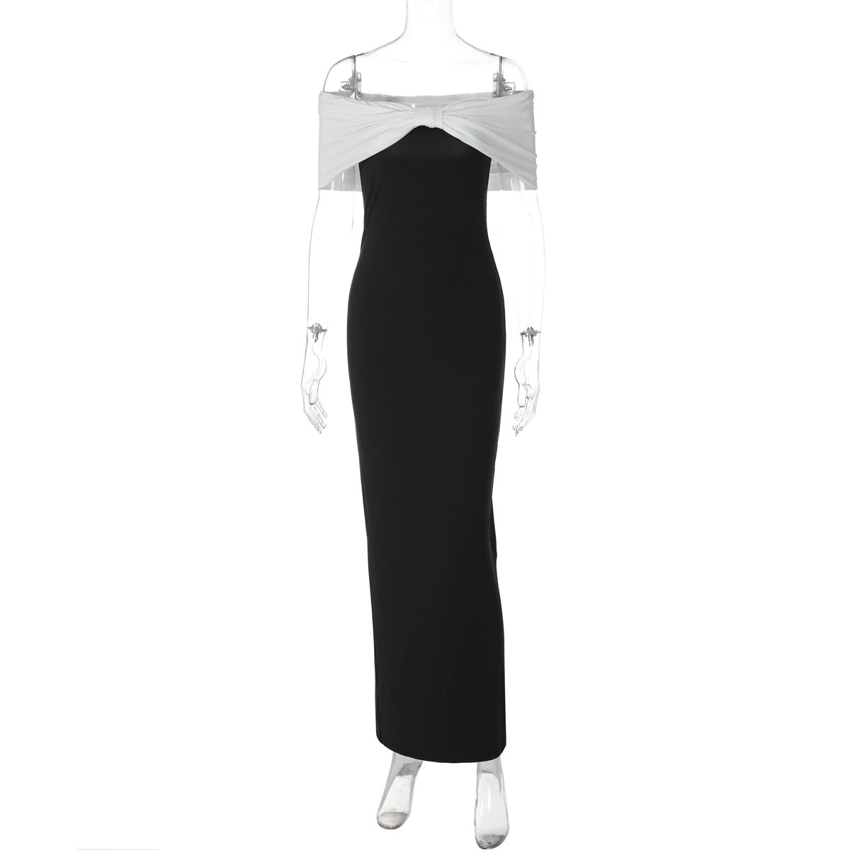 Verão 2026 Novo Vestido Feminino Feminino, com Decote Descoberto e Abertura, Blocos de Cor e Blocos de Cor para Emagrecer na Amazqueta, Verão 2026 Verão 2026