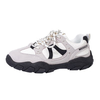 Os novos sapatos de sola grossa da Warrior Merald, sapatos de treino moral, sapatos de algodão confortáveis forrados a polar de inverno, sapatos de viagem versáteis e quentes de viagem com blocos de cor