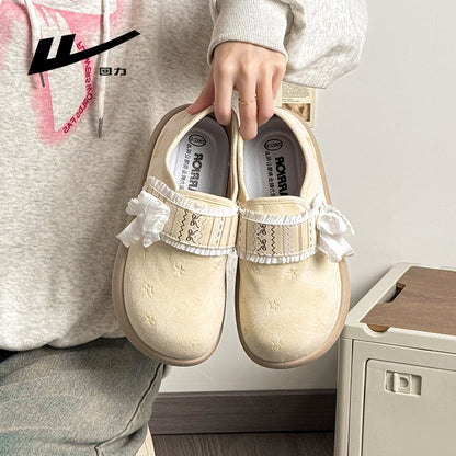 Os novos sapatos Birkenstock, retro e modernos e baixos da Warrior, design de sapatos femininos de estilo universitário, sapatos versáteis versáteis ao estilo coreano