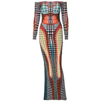 Vestido pendurado de manga longa, Slim-Fit, de manga longa e de manga longa, Fita ajustada de Nova Moda Feminina Europeia e Americana de Verão 2026