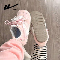 Os novos sapatos de treino alemães, modernos, versáteis e confortáveis da Warrior, sapatilhas de ballet femininas coreanas com blocos de cor, sapatos casuais de alto valor