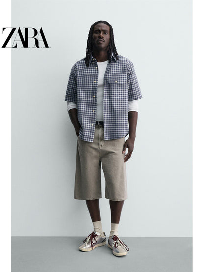 ZARA 2026 Verão Novo Sapatos Masculinos Retro com Detalhes Metálicos, Cadarço Duplo e Leves 2202820 808