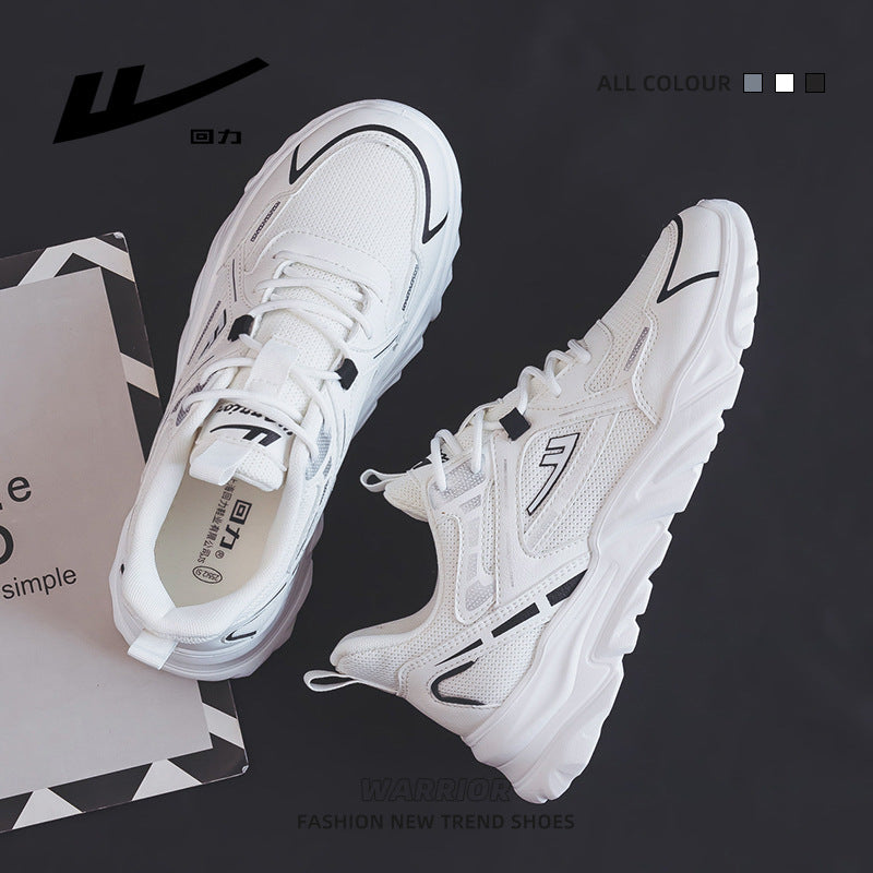 Sapatos Warrior de malha leve e respirável, ténis desportivos finos e refrescantes, sapatilhas desportivas de alto valor estético, com cordões baixos para homens