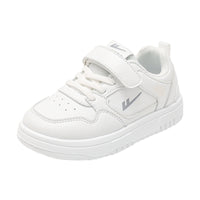Ténis infantis Warrior de velcro de cor sólida, portáteis, fáceis de vestir e tirar, sapatos brancos desportivos, sapatos de outono simples respiráveis e na moda