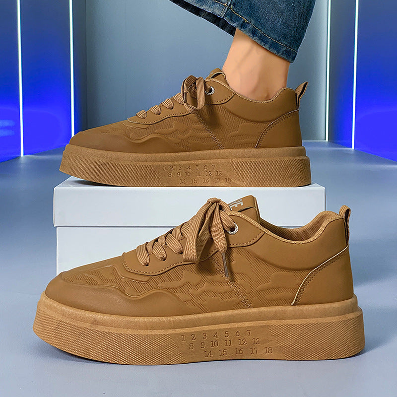 Sapatos brancos respiráveis de verão masculino 2024, Sapatos brancos versáteis de sola grossa, sapatos casuais, bestsellers