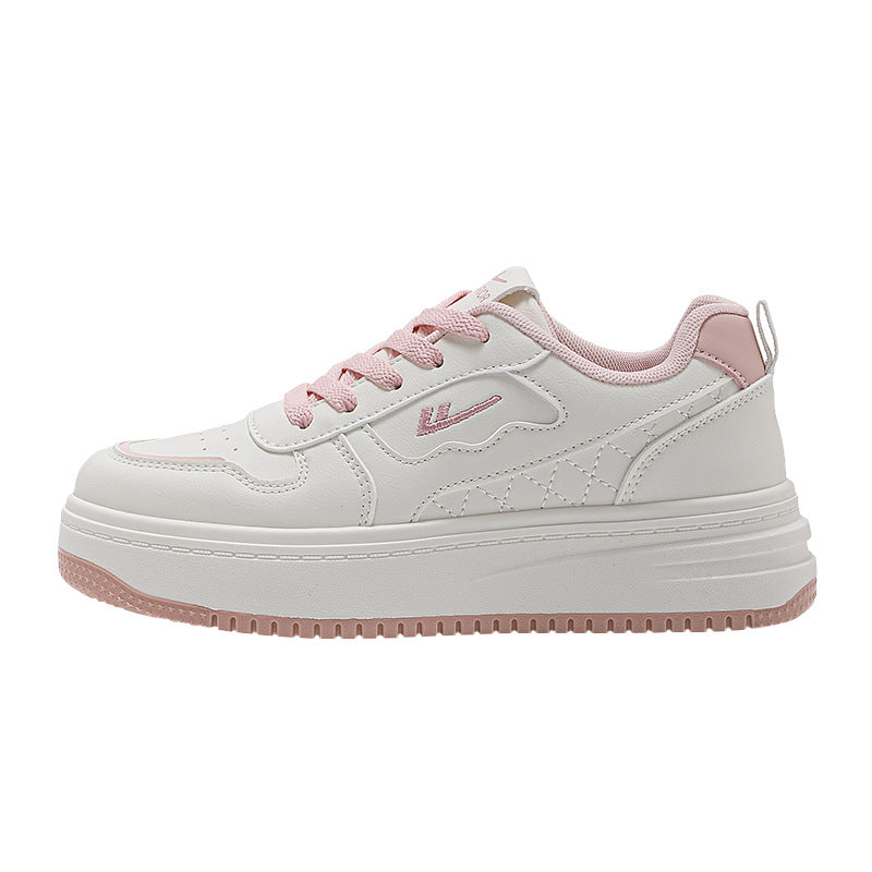 Sapatos brancos Warrior de cano baixo, confortáveis, versáteis versáteis de sola grossa, ténis modernos e estéticos, sapatos femininos simples com um design elegante