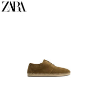 Sapatos masculinos ZARA Primavera/Verão 2026, acabamento em camurça, bico redondo, modelo Derby, código 2455720 700