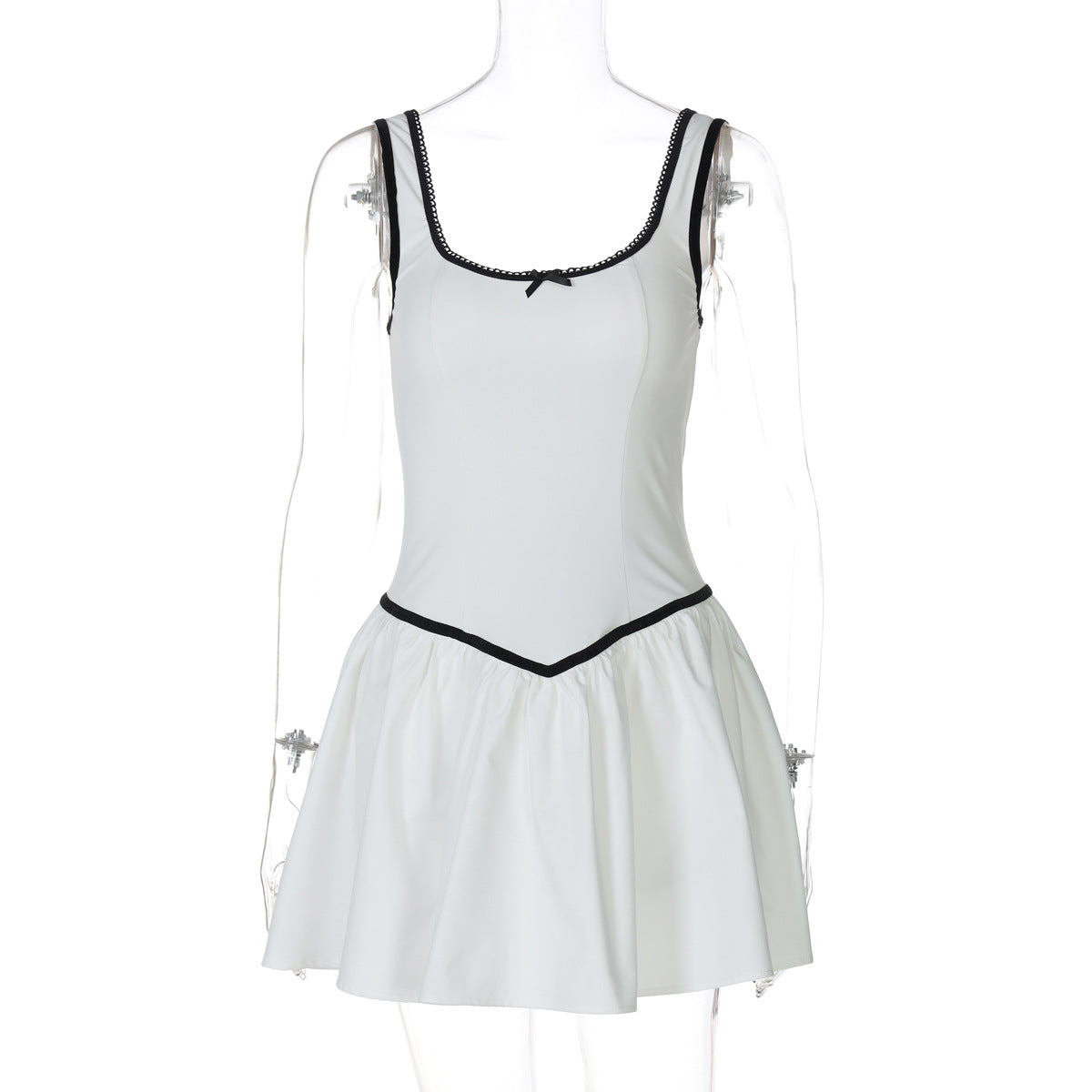 Vestido de camisola princesa curta e curta com decote em U e com forro de retalhos transfronteiriços da Amazon Cross-fronteiriço