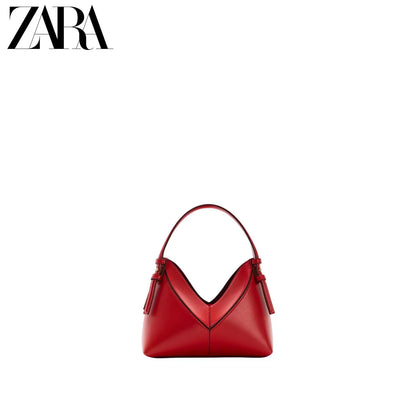 Bolsa feminina ZARA 2026 Verão, nova coleção com detalhes em costura, mini bolsa de mão com cordão/bolsa transversal 6092810 600