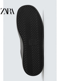 ZARA Coleção Verão 2026 - Sapatos Masculinos: Tênis Simples de Bico Quadrado, Sola Grossa e Cadarço Leve - 2201820 800