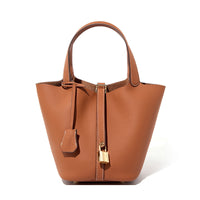 Malas 2026 Nova Cesta de Couve com Balde Bolsa de Mulher TC Mala de Pele Genuína Mala de Mãe Bolsa de Noiva Sensação de Luxo de Casamento