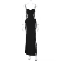 Novo vestido slip de renda francesa de retalhos oco, que aperta a cintura, sexy e justo à anca para vendas transfronteiriças na Europa e América