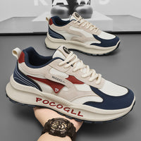 Sapatos de Homem 2025 Verão Novos Respiráveis Versátiles em Malha Desportiva Casuais Casuais de Aumento de Altura Estilo Hong Kong Vintage Forrest Gump Sapatilhas da Moda