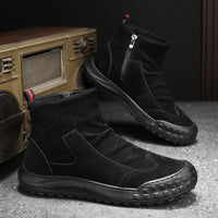 Novas botas Martin de outono com fecho lateral 2024 para homem, sapatos vintage britânicos Chelsea high-top masculino