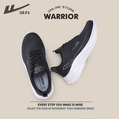 Os novos ténis de primavera da Warrior, sapatos pretos de sola grossa que aumentam a altura, sapatos femininos de viagem de exterior simples e versáteis de cor sólida