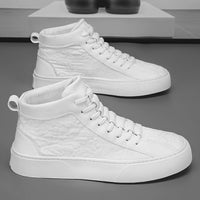 Sapatos de Homem 2025 Outono Novos Sapatos de Lona Coreanos Ténis Casuais Desportivos Casuais de Cano Alto Masculino Sapatos Respiráveis para Estudantes da Moda