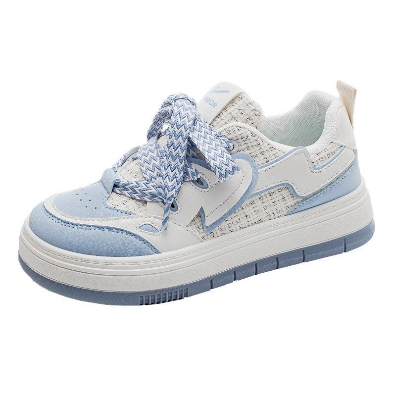 Sapatos casuais com malha verde Warrior matcha, respiráveis, sapatos femininos estilosos estilo Chanel, ténis estudantis de sola grossa para o exterior