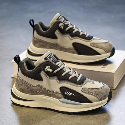 A-Gump Sports Shoes Masculinos Primavera 2025 Novos Sapatos Casuais Casuais Casuais para Jovens com Sola Grossa Ténis Versáteis Dad Trendy Shoes