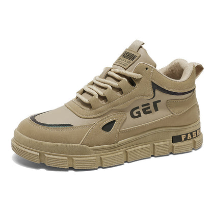 Homens Primavera 2025 Novo Estaleiro de Obras Caminhadas Sapatos de Proteção para o Trabalho, Calçado Desportivo Casual Masculino Roupa de Trabalho Alta Martin Botas Martin