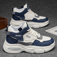 Sapatos Masculinos de Outono 2025: Novos ténis altos para jovens respiráveis, sapatos casuais casuais de sola grossa, modernos e versáteis para homens