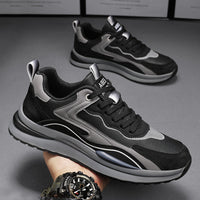 Sapatos desportivos masculinos, primavera 2024 novos sapatos casuais de pai em pele Agum, segurança no trabalho, sapatos modernos