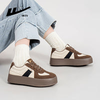 Os novos sapatos casuais Merard da Warrior, sapatos de treino moral versáteis na primavera, sapatos plataforma femininos com blocos de cor