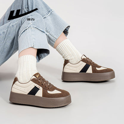 Os novos sapatos casuais Merard da Warrior, sapatos de treino moral versáteis na primavera, sapatos plataforma femininos com blocos de cor