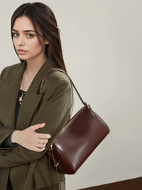 Bolsas de pele curtida vegetal para mulher, novas bolsas tote cruzadas para primavera/verão 2026, malas femininas em pele genuína de grande capacidade, bolsas de almofada de ombro simples