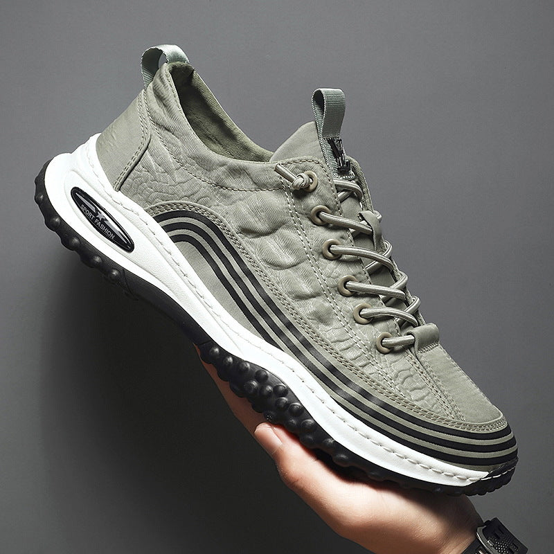 Sapatos masculinos respiráveis de verão, sapatos de seda de gelo para proteção ao trabalho masculino, sapatos de tecido de trabalho, sapatos desportivos casuais e na moda