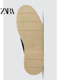 Oferta especial ZARA: Sapatos casuais masculinos selecionados em camurça preta com cadarço, 2431720 800