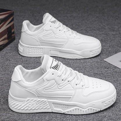 Sapatos Masculinos 2025 Novos Ténis Panda Primavera Respiráveis Pretos e Brancos Desportivos Casuais Masculinos Sola Grossa e Aumento de Altura Sapatilhas da Moda
