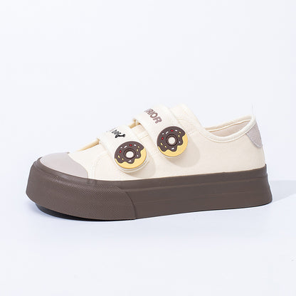 Os novos sapatos semideslizantes enérgicos, fofos e confortáveis da Warrior, sapatos simples de velcro de alto valor, sapatos versáteis de plataforma coreana feminina