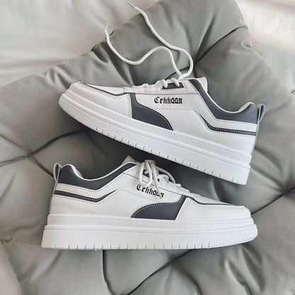 Ténis casuais de primavera, sapatos baixos para jovens masculinos, sapatos brancos para estudantes, sapatos masculinos modernos e versáteis ao estilo Hong Kong