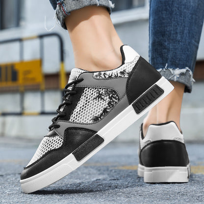 Sapatos masculinos de malha fina, respiráveis, respiráveis de verão, sapatos desportivos masculinos de malha oca, casuais, leves, modernos e versáteis
