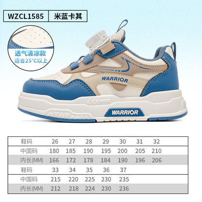 Sapatos casuais casuais versáteis pretos e brancos, sapatilhas desportivas para crianças intermédias e mais velhas para homens e mulheres, sapatos infantis Warrior, sapatos novos de sola grossa para outono