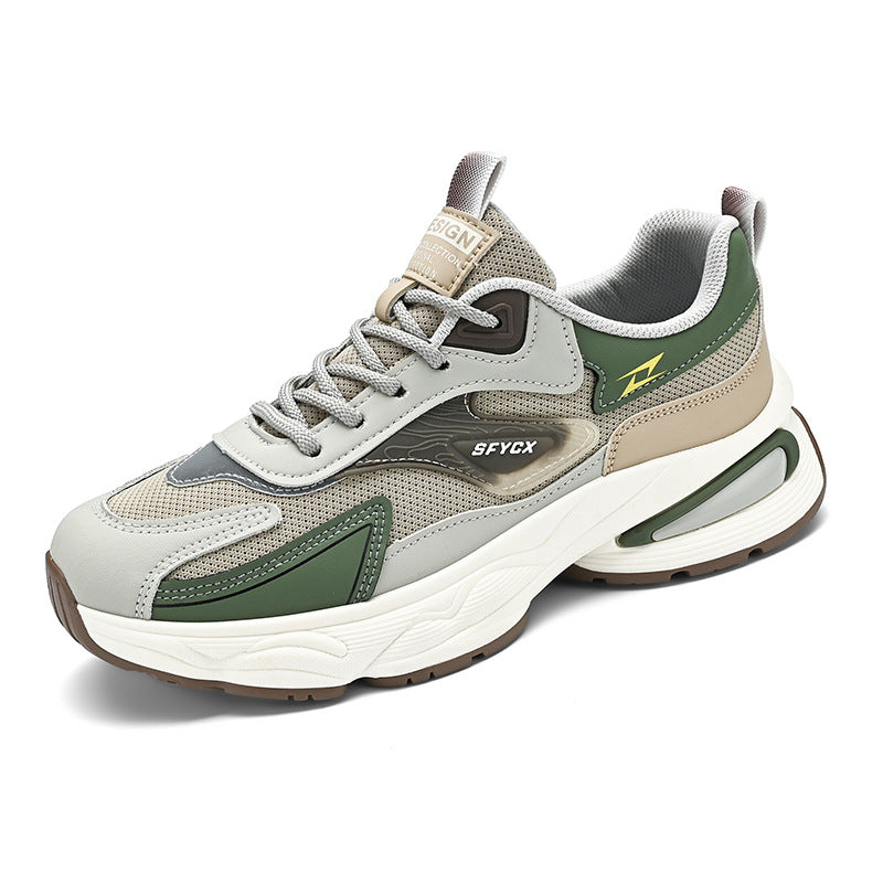 Sapatos masculinos respiráveis de verão, novos sapatos de malha resistentes a odores de 2024, alunos do ensino básico desportivos casuais, sapatos de pai com sola grossa e tendência