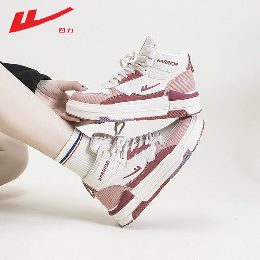 Sapatos plataforma Warrior com blocos de cor, ténis confortáveis, sapatos simples simples de mola alta, sapatos versáteis de estilo universitário para o dia a dia