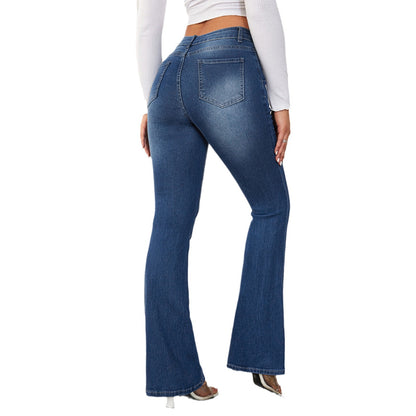 Amazon Calças Vintage Vintage Transfronteiriças Europeias e Americanas Femininas 2025 Primavera Novas Slim Fit Slim Stretch Ligeiramente Alargadas