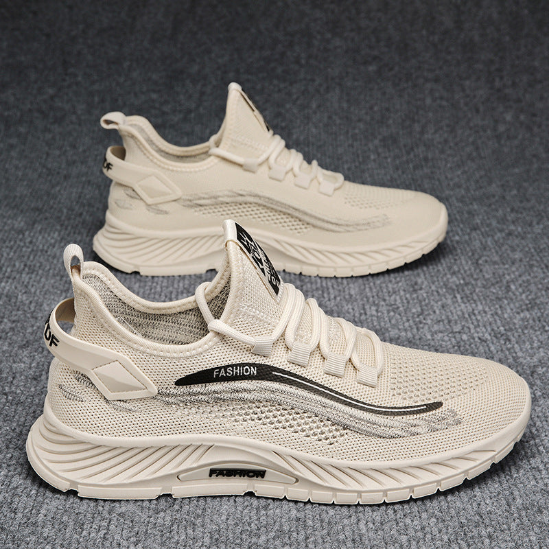 Sapatos masculinos de coco, sapatos desportivos casuais de malha resistentes a odores de verão, sapatos leves de verão, respiráveis, finos de malha mosca e na moda