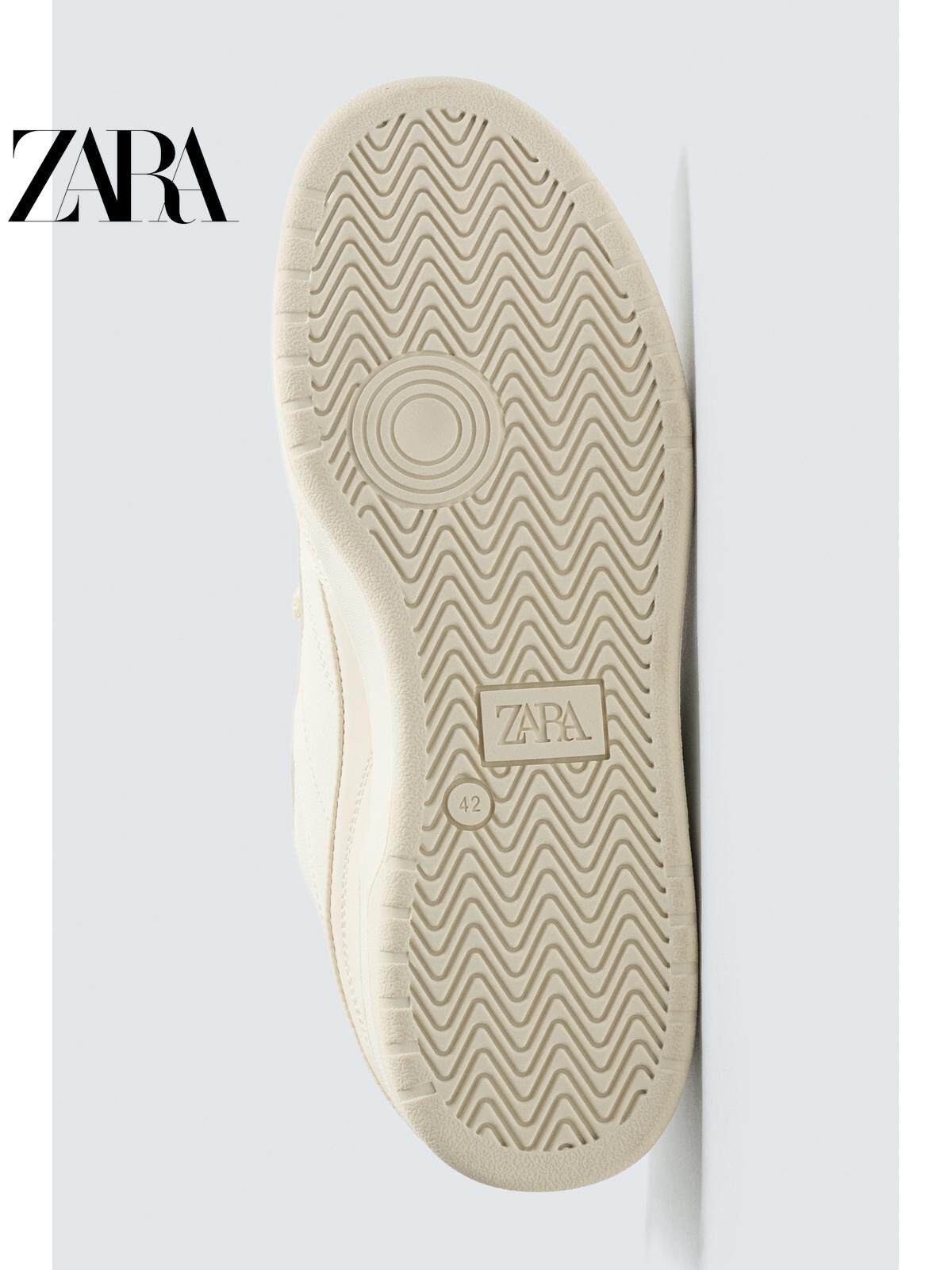 ZARA 2026 Primavera/Verão Novos Sapatos Masculinos Tênis de Cano Alto com Cadarço e Sola Grossa em Dois Tons 2257720 001