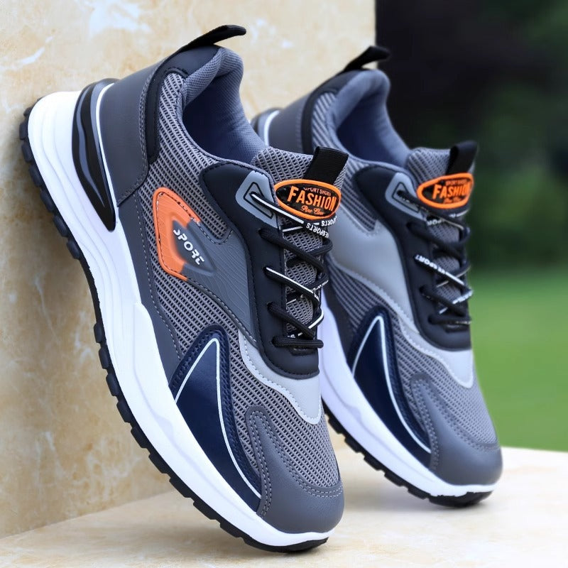 Novos ténis desportivos de corrida de rede respiráveis para o verão masculino, sapatos casuais casuais e versáteis de moda para pais