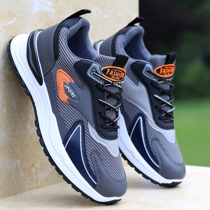 Novos ténis desportivos de corrida de rede respiráveis para o verão masculino, sapatos casuais casuais e versáteis de moda para pais